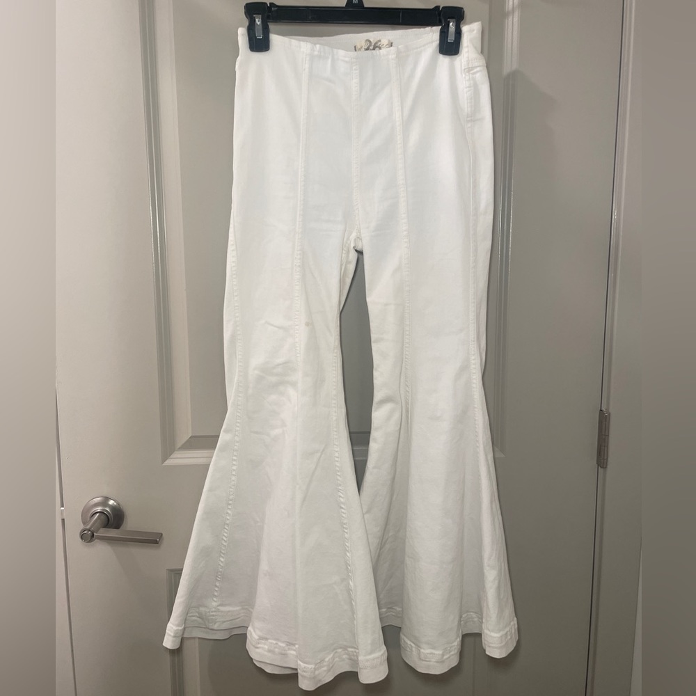 Free People White Flare Jeans